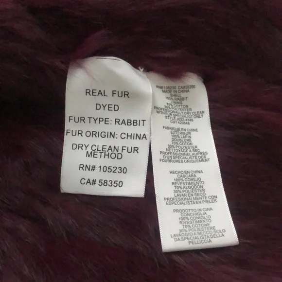 Joie burgundy fur vest, Small - Picture 9 of 10